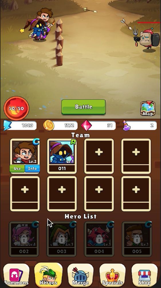 Merge Battle v0.5.8 MOD APK (Dumb Enemy, Unlocked Heroes)