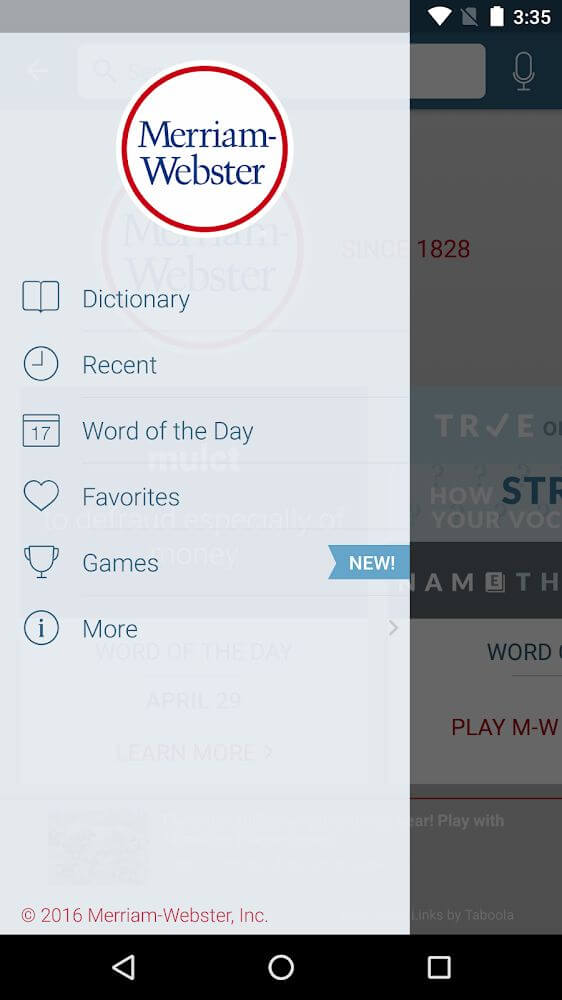 Merriam-Webster Dictionary v5.4.1 APK + MOD (Premium Unlocked)