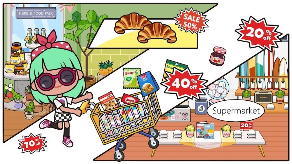 Miga Town: My Store v1.8 MOD APK (Unlocked All Paid Content)