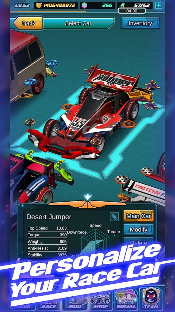 Mini Legend v3.6.0 MOD APK (Menu/Unlimited Car Energy, Instant Win)