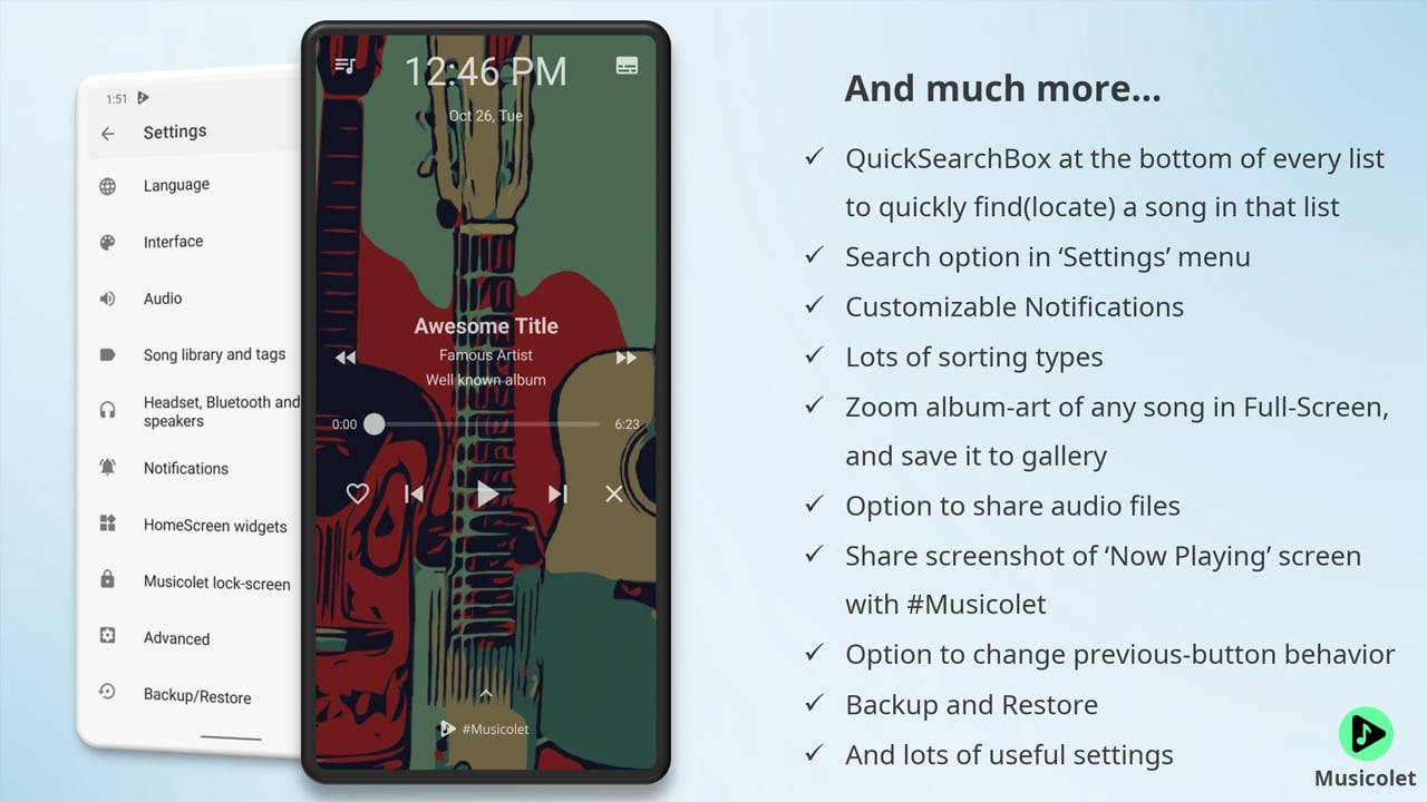 Musicolet Music Player MOD APK 6.11.3 (Pro Unlocked)