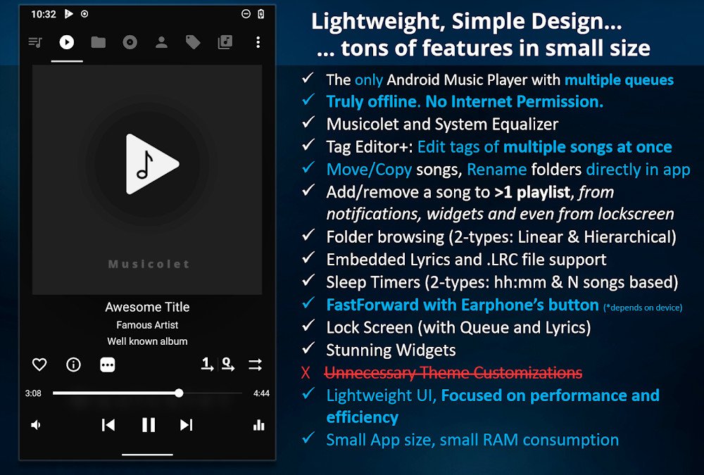 Musicolet Music Player v6.0 APK + MOD (Pro Unlocked) Download for Android