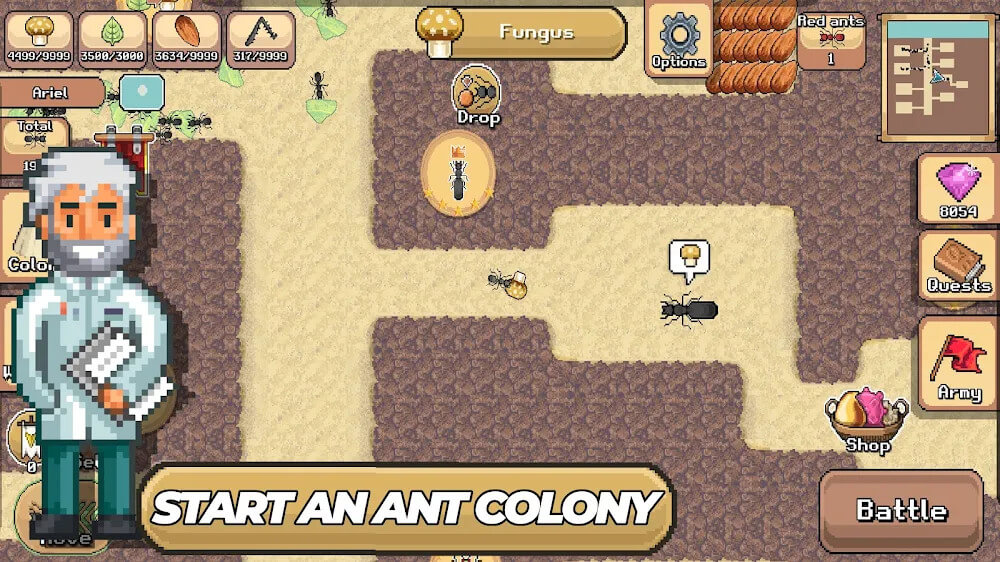 Pocket Ants v0.0869 MOD APK (Menu, God Mode, Speed)