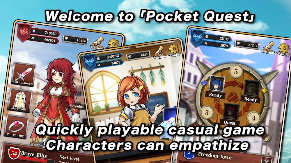 Pocket Quest Three Braves v1.0.28 MOD APK (Unlimited Diamonds)