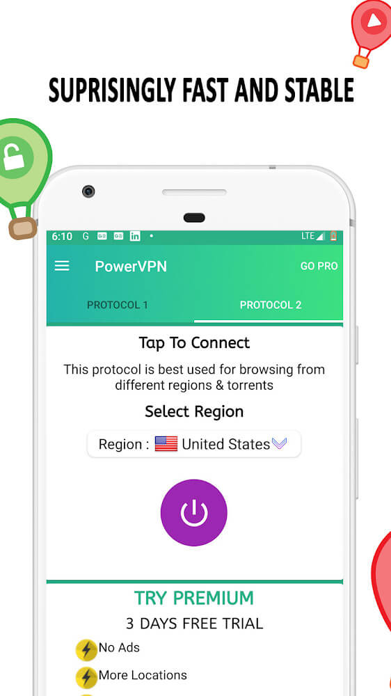 Power VPN Pro v2.1 MOD APK (Premium Unlocked)