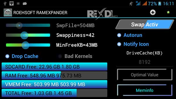 ROEHSOFT RAM Expander (SWAP) 3.64 Patched Apk for Android