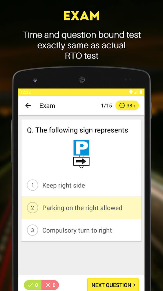 RTO Exam v3.33 b70 MOD APK (Pro Unlocked)