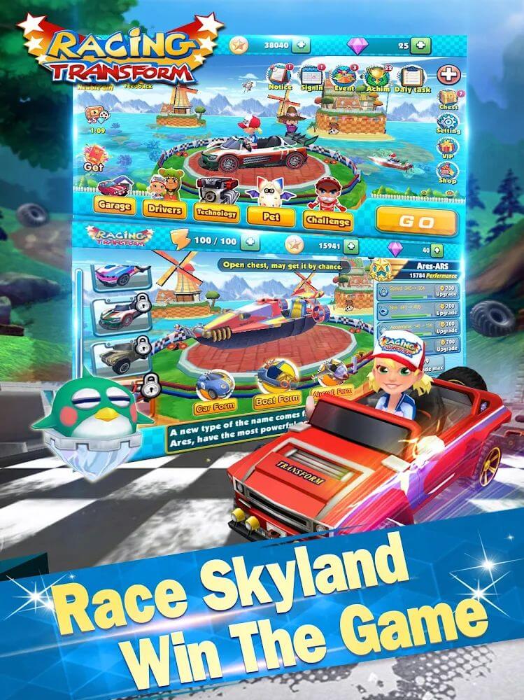 Racing Transform - Sky Race v1.0.6 MOD APK (Unlimited Diamond, Gold)