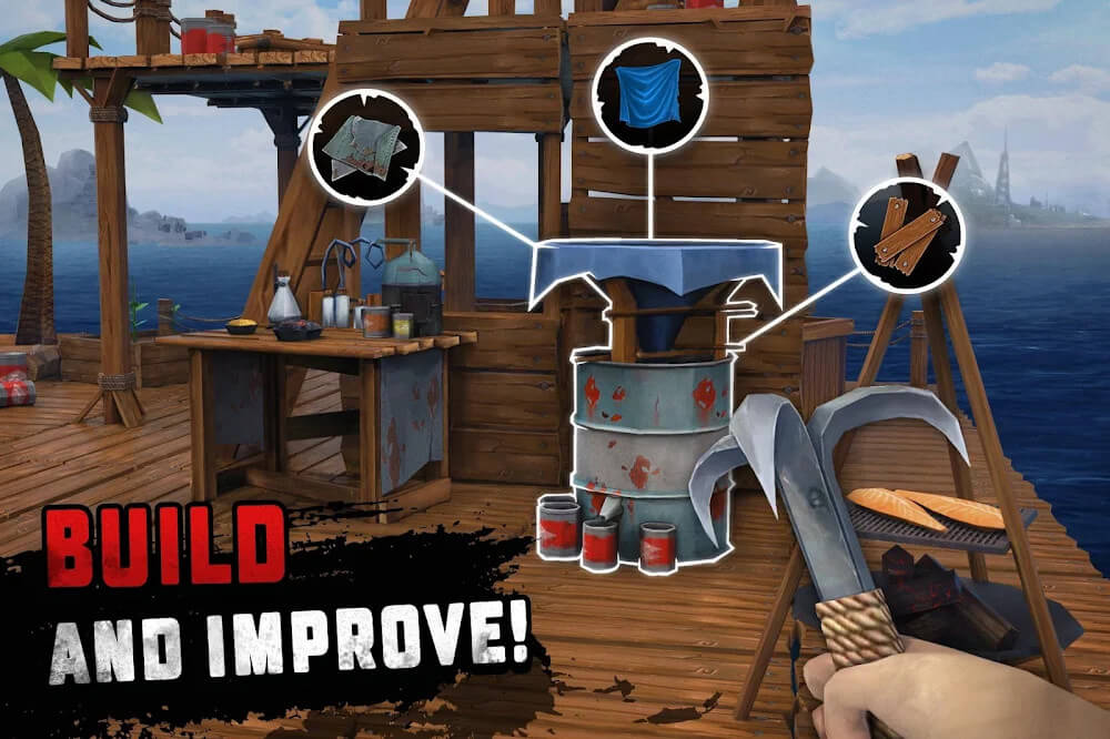 Raft Survival: Ocean Nomad v2.0.0 MOD APK (Free Shopping, Mega Menu)