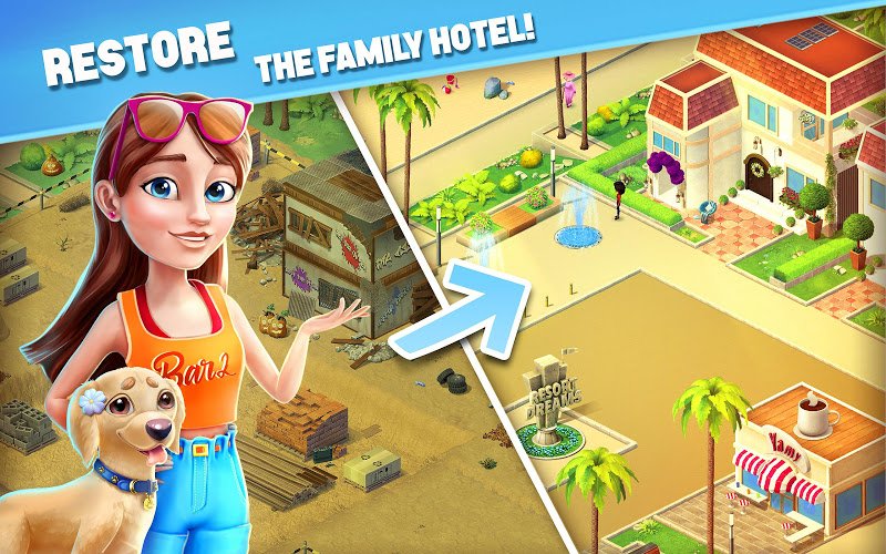 Resort Hotel: Bay Story v2.1.0 (MOD, Many Features) APK Download