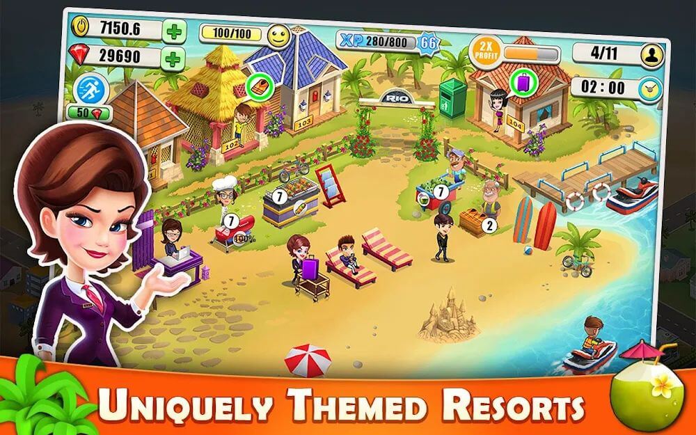 Resort Tycoon - Hotel Simulation v11.1 MOD APK (Unlimited Money)