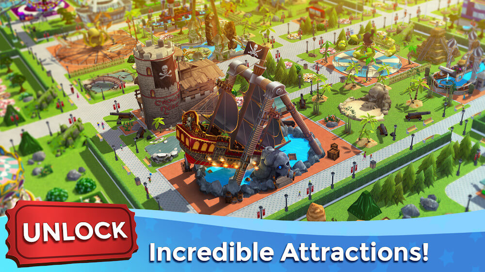 RollerCoaster Tycoon Touch v3.39.1 MOD APK + OBB (Unlimited Money)