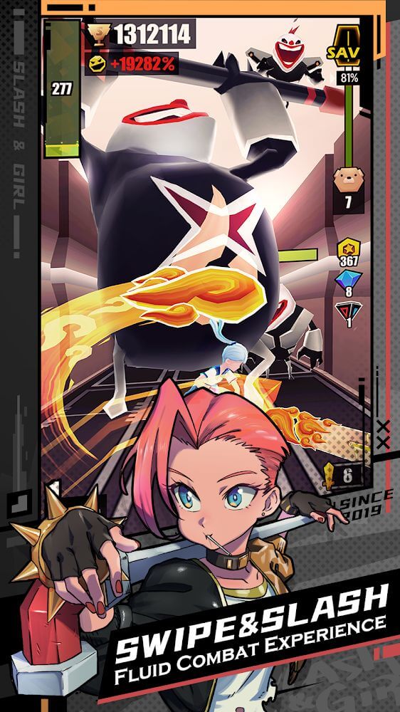 Slash and Girl v1.99.8.9001 MOD APK (God Mode, One Hit)