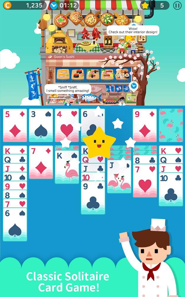 Solitaire: Cooking Tower v1.4.8 MOD APK (Unlimited Stars, Unlocked)