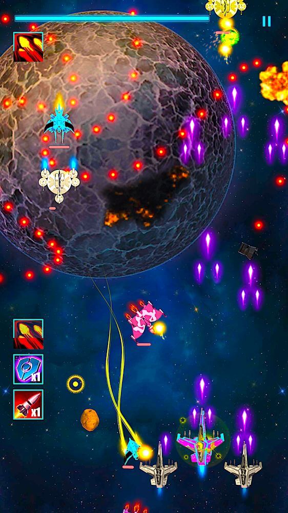 Space Shooter: Star Squadron v1.0.46 b52 MOD APK (One Hit, Score, High Reward)