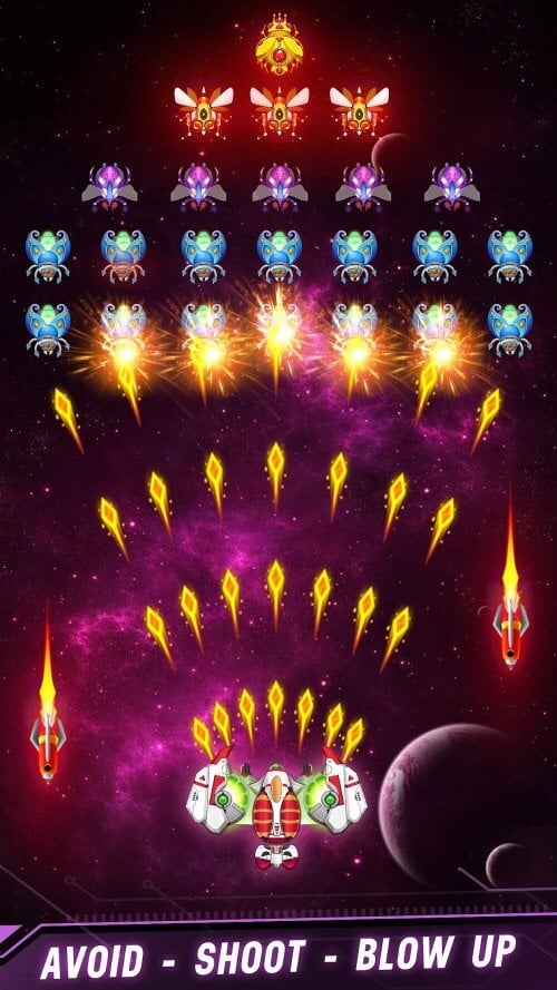 Space Shooter v1.821 MOD APK (Mega Menu, Money, God Mode)