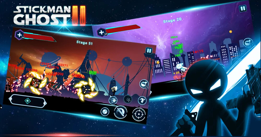 Stickman Ghost 2: Galaxy Wars v7.6 APK + MOD (Menu/One Hit, God Mode)