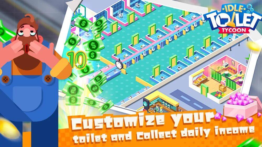 Toilet Empire Tycoon v1.2.11 MOD APK (Unlimited Gems)