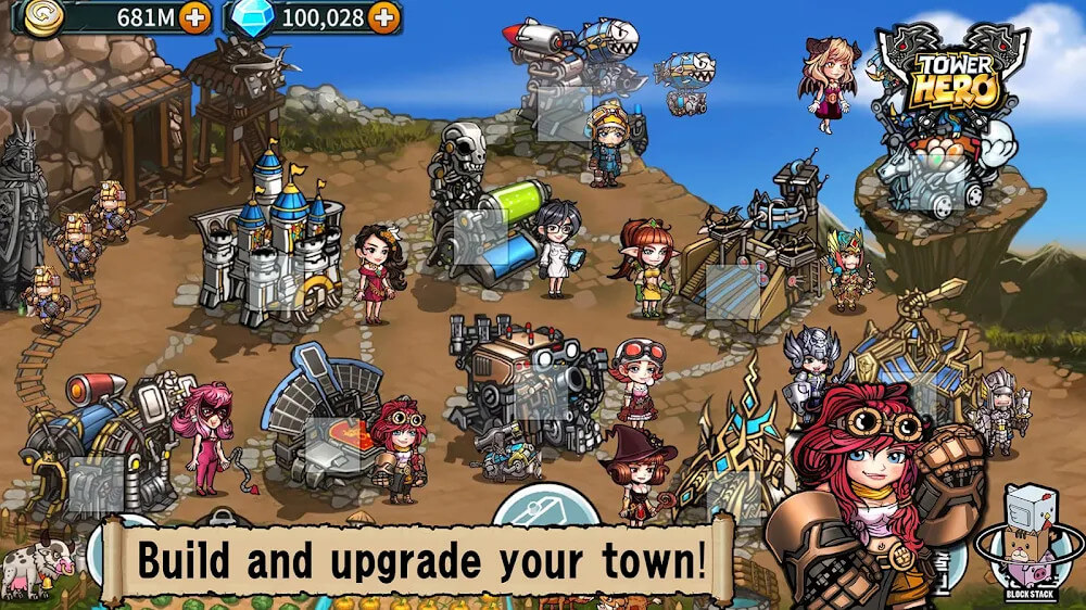 Tower Hero v1.11.17 MOD APK + OBB (Free Building)