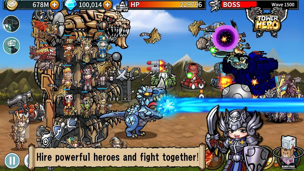 Tower Hero v1.11.17 MOD APK + OBB (Free Building)