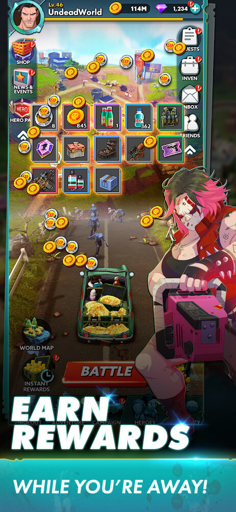 Undead World: Hero Survival v1.28.0.2 MOD APK (Unlimited Skills, Always Critical)