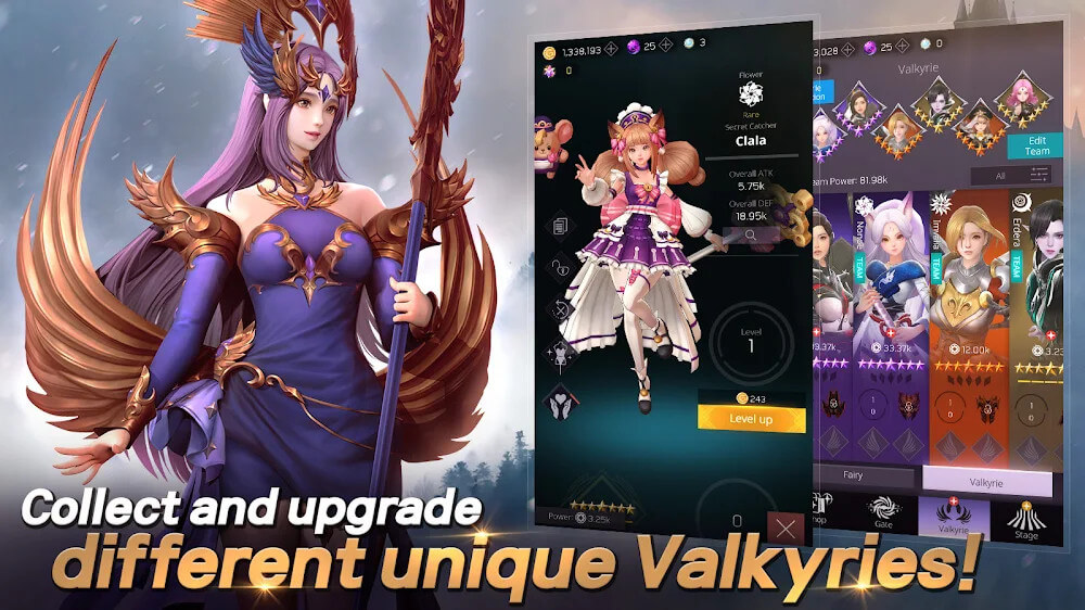 Valkyrie Rush v1.17.4 MOD APK + OBB (Instant Clear Stage, Auto Merge, Add Fairy)