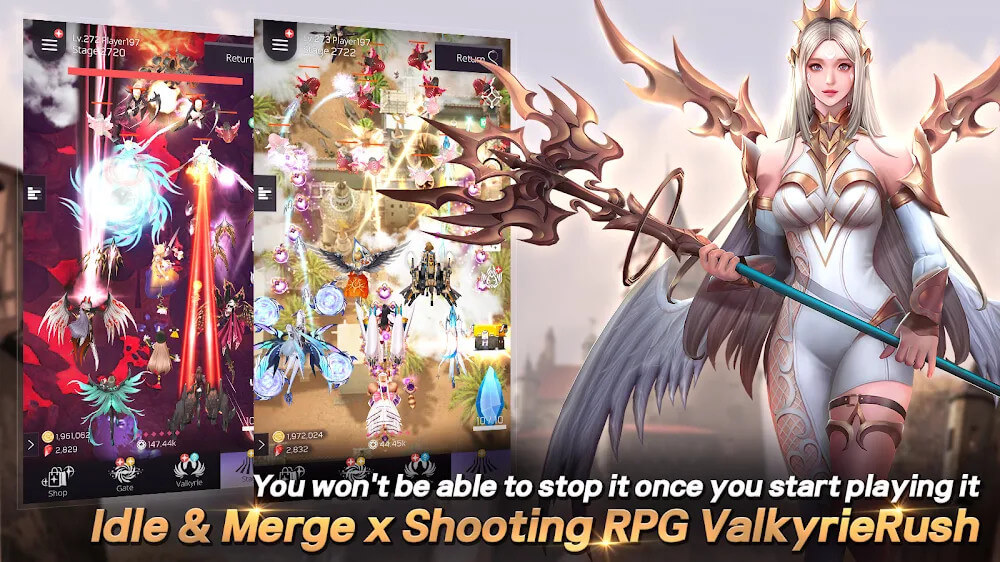 Valkyrie Rush v1.17.4 MOD APK + OBB (Instant Clear Stage, Auto Merge, Add Fairy)