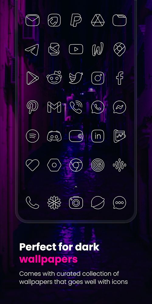 Vera Outline White Icon Pack v6.1.2 APK (Patched)