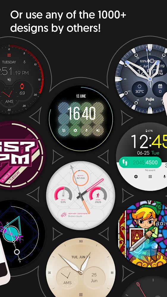 Watch Face Designer - Pujie Black - Wear OS v5.1.46 APK (Paid)