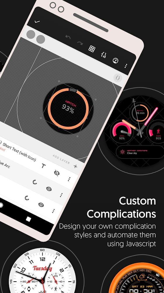 Watch Face Designer - Pujie Black - Wear OS v5.1.46 APK (Paid)