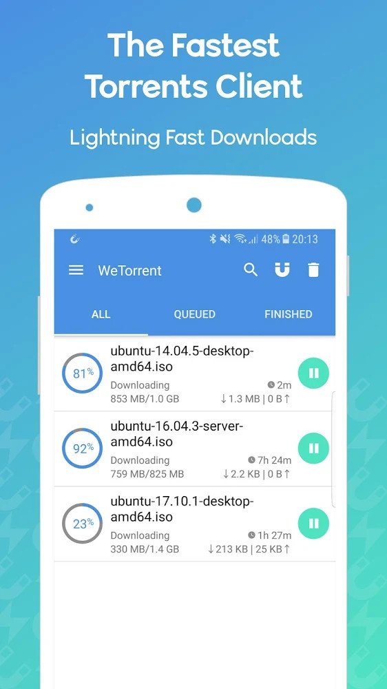 WeTorrent - Torrent Downloader v1.0.33 APK + MOD (Pro Unlocked) Download