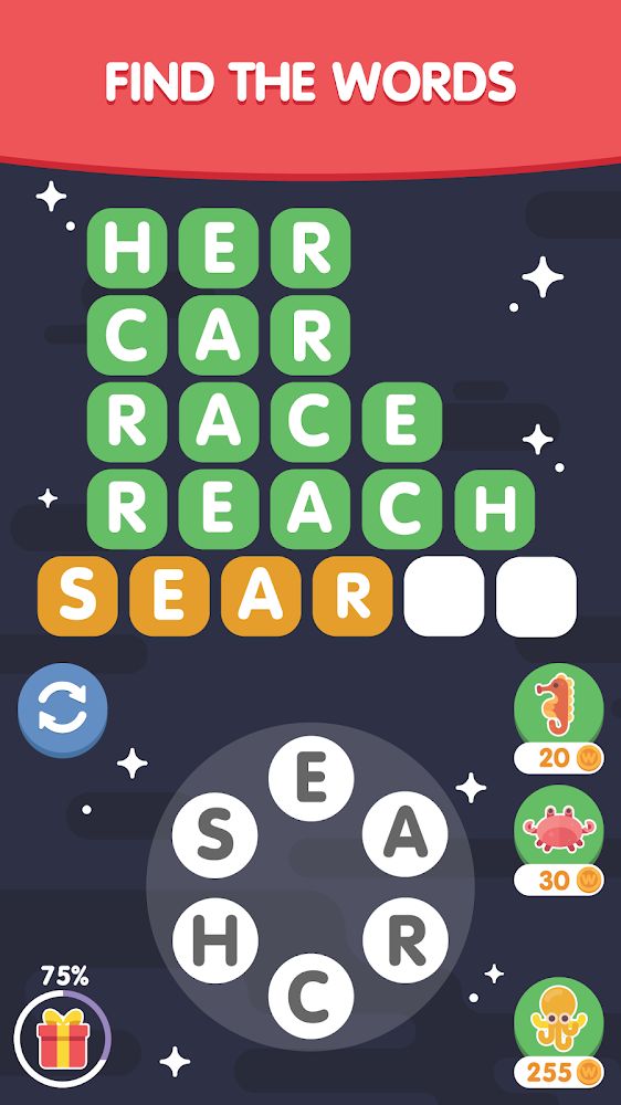 Word Search Sea v2.25.04 MOD APK (Unlimited Money, No ADS)