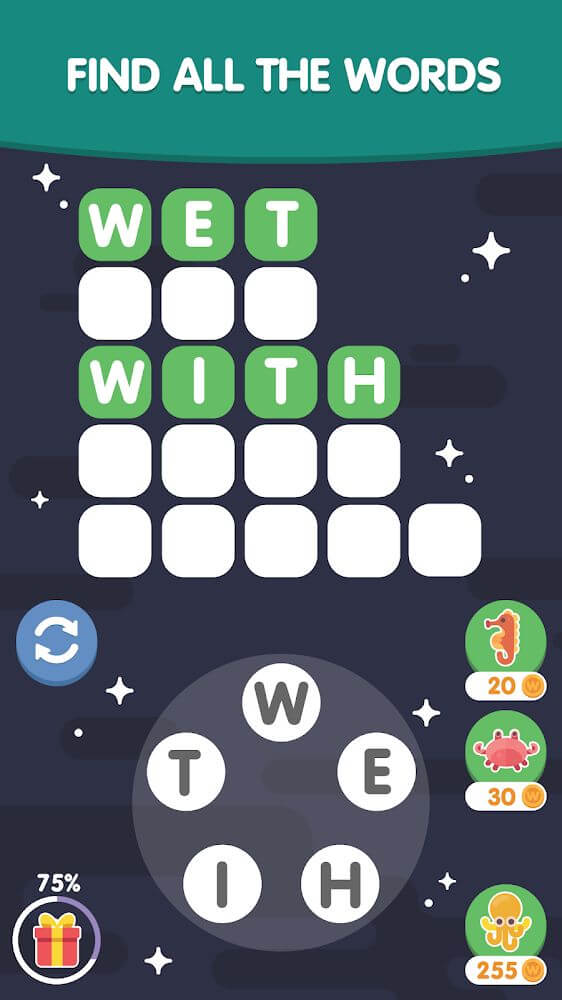 Word Search Sea v2.25.04 MOD APK (Unlimited Money, No ADS)