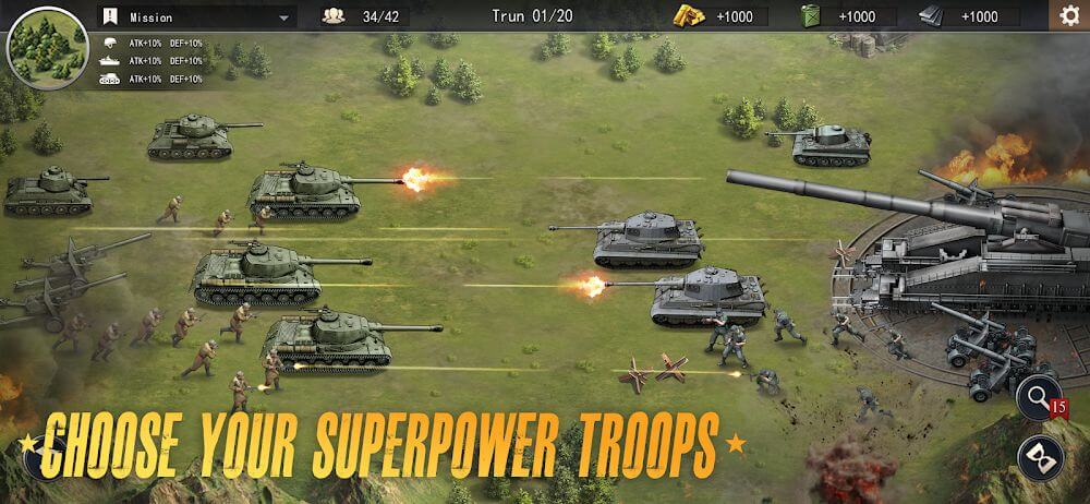 World War 2: Strategy Battle v654 MOD APK (Unlimited Money, Medals)