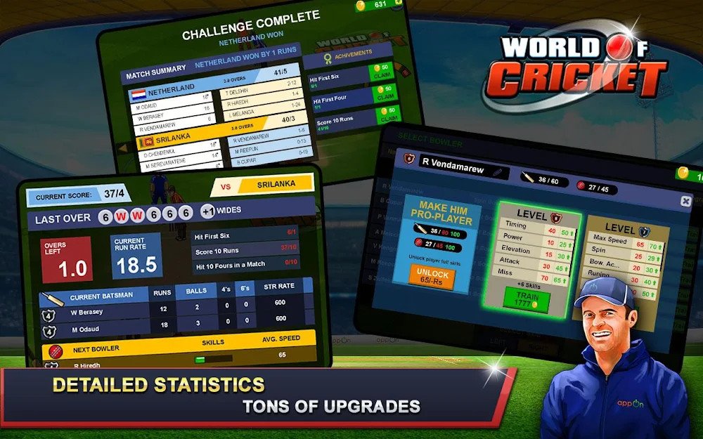 World of Cricket 2021 v11.6 MOD APK (Free Purchased) Download