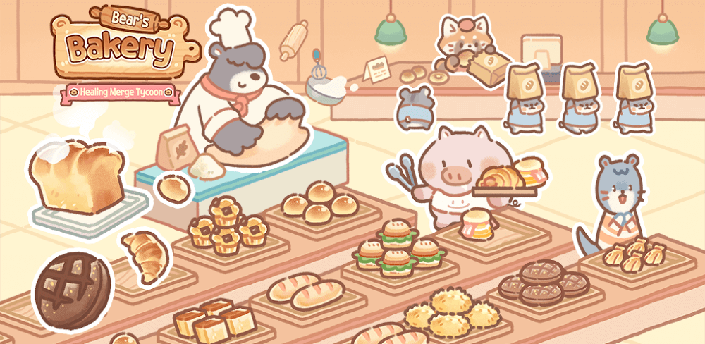 Cover Image of Bear Bakery v1.2.29 MOD APK (No Cooldown, Free VIP)