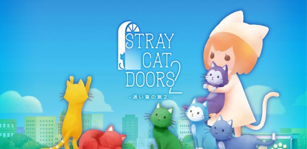 Cover Image of Stray Cat Doors 2 MOD APK v1.0.7930 (Unlocked Skins, Double Reward, No ADS)